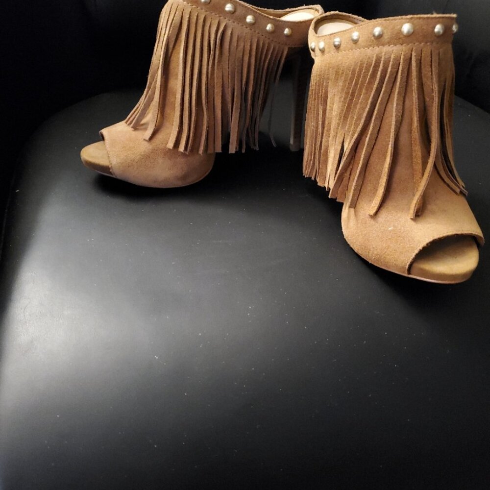 Guess Fringe Heels / Peep toe Mules